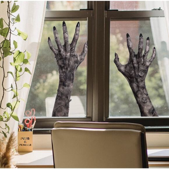 5 Styles Halloween 3D Claw Decoration Wall Stickers for Window Decor w/Scrapers - Picture 13 of 13